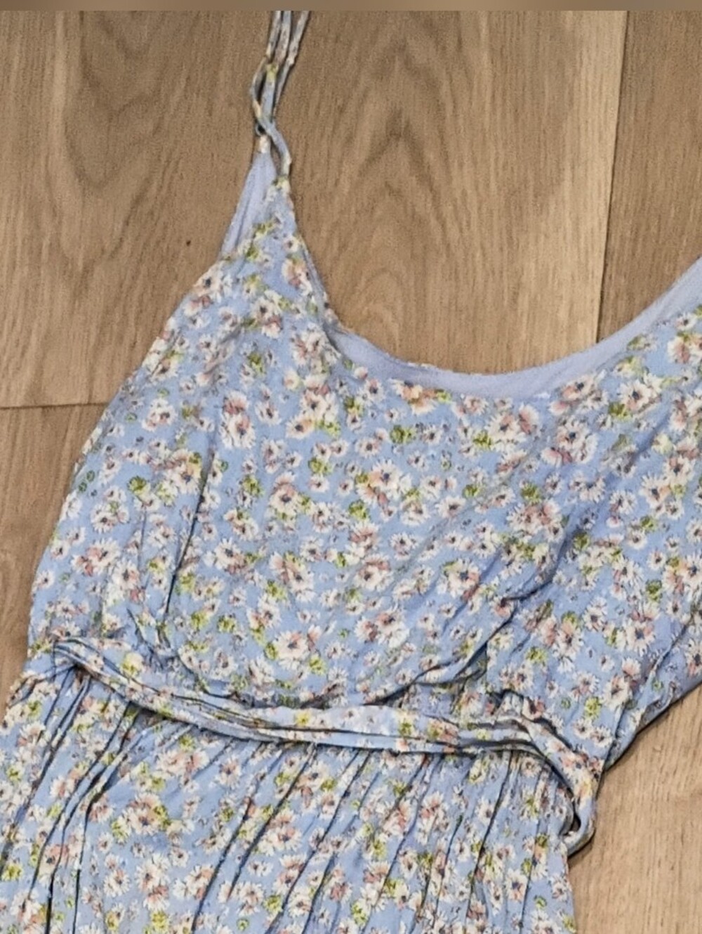 Lulu's Sunny Bliss Cornflower Blue Floral Tiered Maxi Sundress XL - Picture 8 of 12